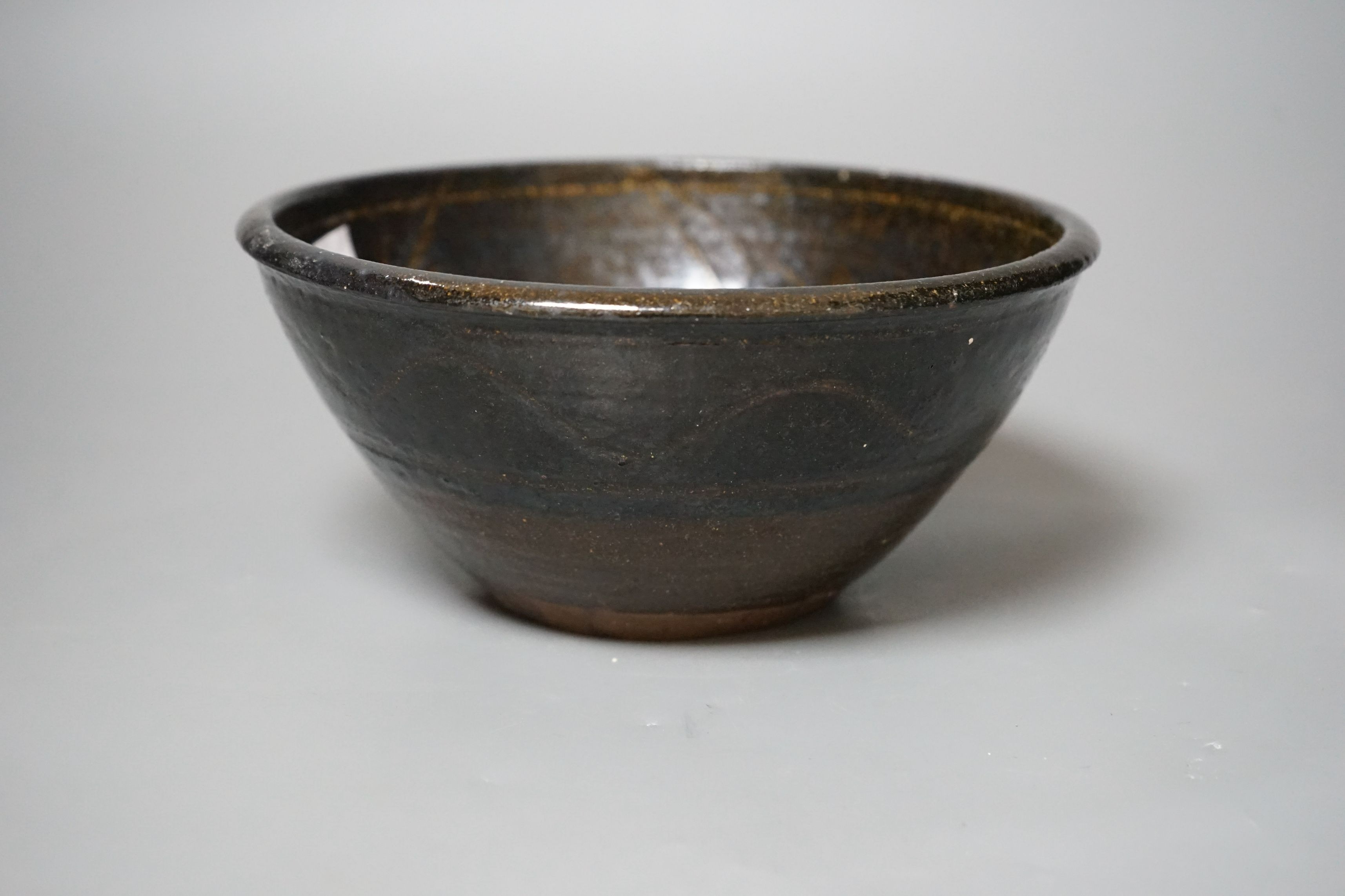 Michael Cardew (1901-1983), a Widdecombe glazed pottery bowl, impressed marks to base, 9.5cm tall